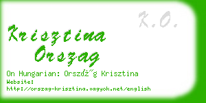 krisztina orszag business card